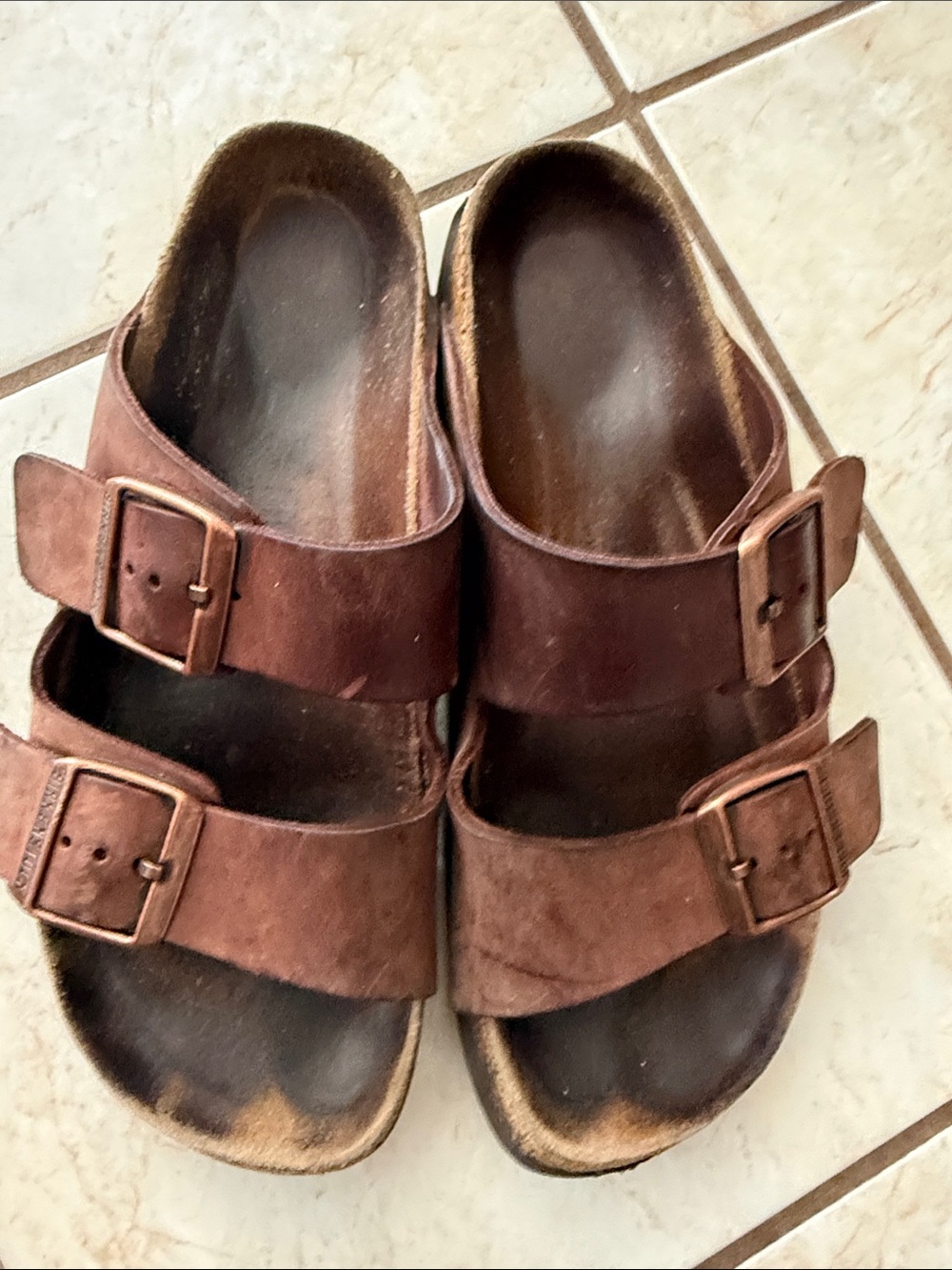 Brown Leather Birkenstocks Size 39